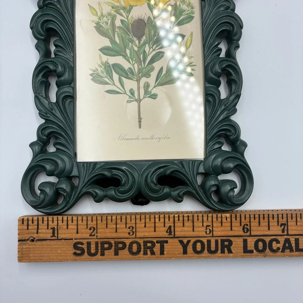 Vintage Style Ornate Forest Green Baroque Picture Frame Botanical Floral Print